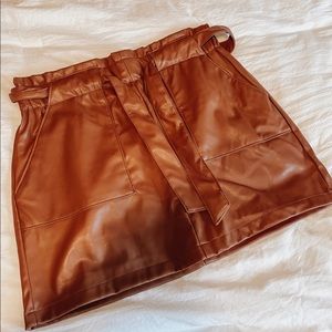 Faux leather skirt
